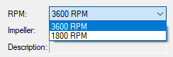 Selecting a configuration from the Pump Model tab.